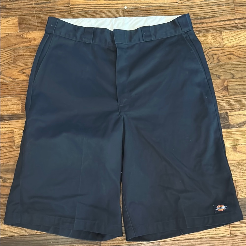 Dickies Flat Front Blue Shorts Durable Cotton Twill